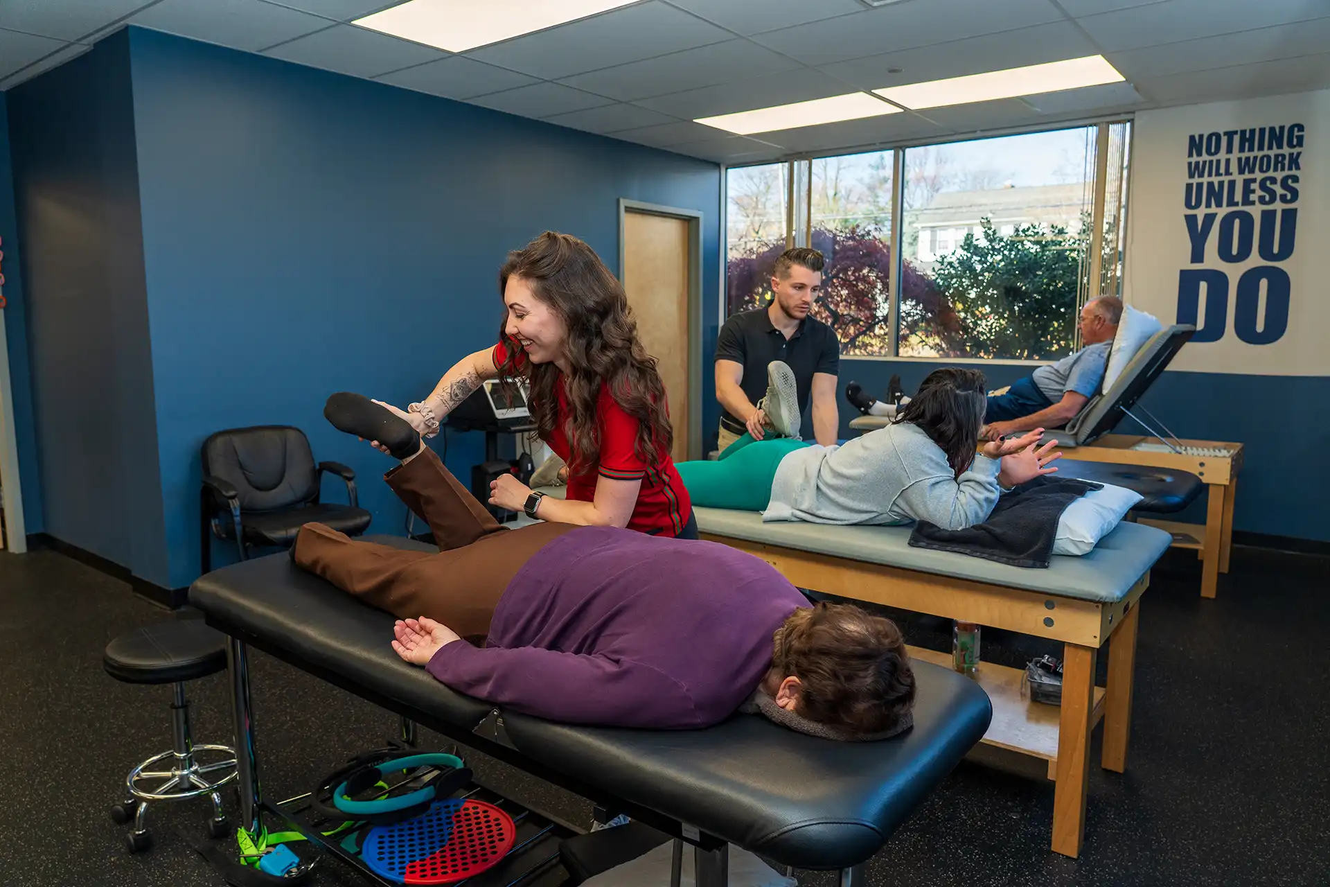 Patients receiving one-on-one treatment in the clinic