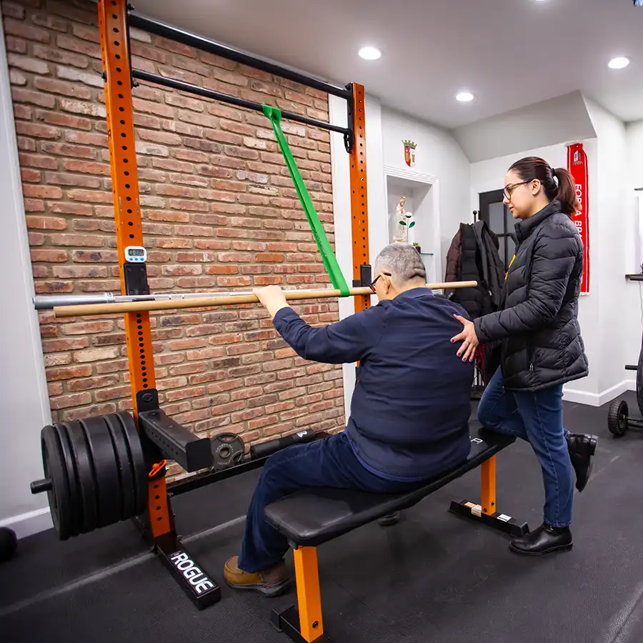 Patient strength training with a therapist in Newark Ironbound